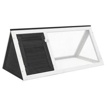 ARDEBO.de - Kleintier-/Kaninchenstall Grau Holz
