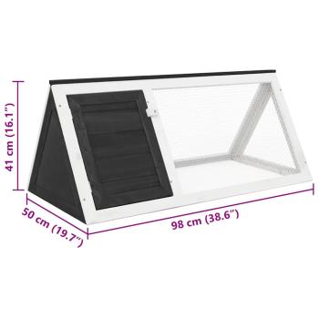 Kleintier-/Kaninchenstall Grau Holz