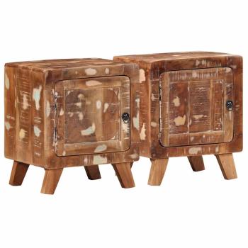 ARDEBO.de - Nachttisch 2 Stk. 40x32x46 cm Altholz Massiv