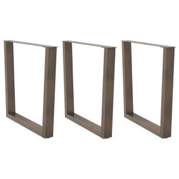 ARDEBO.de - Esstischbeine V-Form 3 Stück Naturstahl 80x(72-73,3) cm Stahl