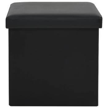 Hocker mit Stauraum 2 Stk. Schwarz Kunstleder