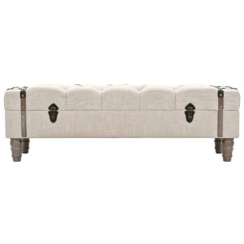 Aufbewahrungsbank Massivholz und Stahl 111 x 34 x 37 cm