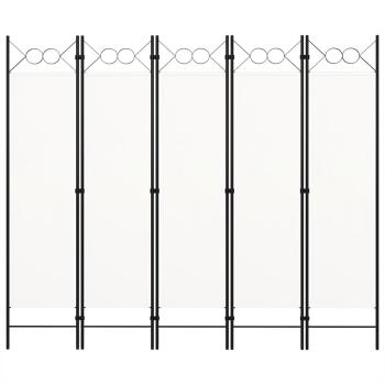 5-tlg. Raumteiler Weiß 200x180 cm