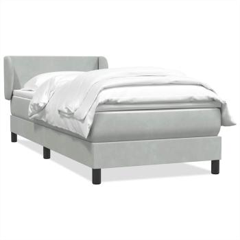 ARDEBO.de - Boxspringbett mit Matratze Hellgrau 80x210 cm Samt