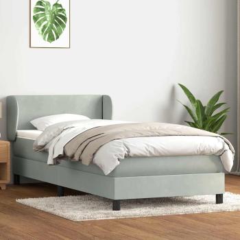 Boxspringbett mit Matratze Hellgrau 80x210 cm Samt