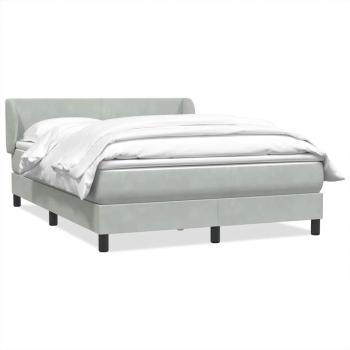 ARDEBO.de - Boxspringbett mit Matratze Hellgrau 160x210 cm Samt