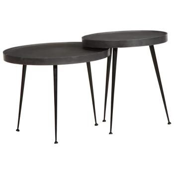 ARDEBO.de - Couchtisch 2 Stk. Schwarz Holzwerkstoff