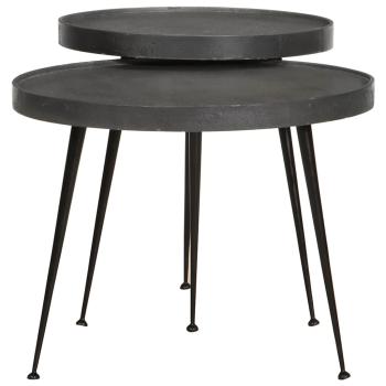 Couchtisch 2 Stk. Schwarz Holzwerkstoff