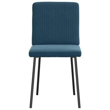 Esszimmerstühle 4 Stk. Blau Samt