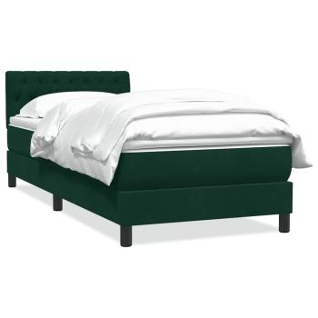 Boxspringbett mit Matratze Dunkelgrün 80x220 cm Samt
