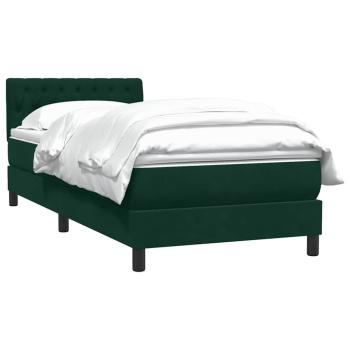 Boxspringbett mit Matratze Dunkelgrün 80x220 cm Samt