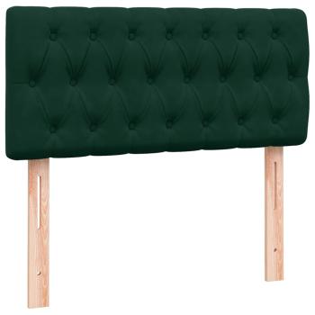 Boxspringbett mit Matratze Dunkelgrün 80x220 cm Samt