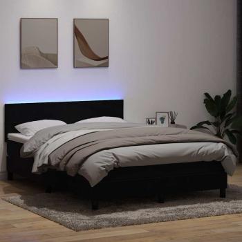 ARDEBO.de - Boxspringbett mit Matratze & LED Schwarz 160x210 cm Samt