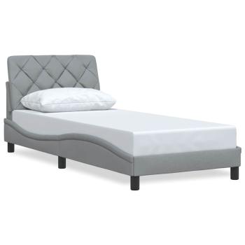 Bettgestell ohne Matratze Hellgrau 90x190 cm Stoff