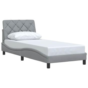 Bettgestell ohne Matratze Hellgrau 90x190 cm Stoff