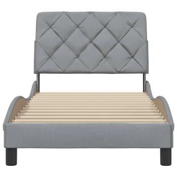 Bettgestell ohne Matratze Hellgrau 90x190 cm Stoff