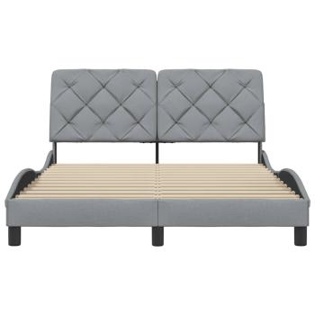 Bettgestell ohne Matratze Hellgrau 120x200 cm Stoff