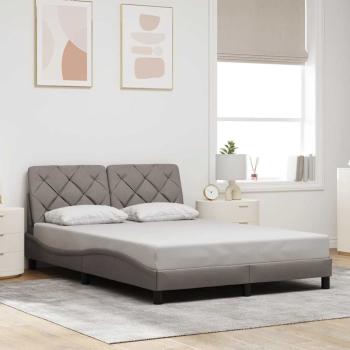ARDEBO.de - Bettgestell ohne Matratze Taupe 140x190 cm Stoff
