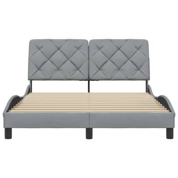Bettgestell ohne Matratze Hellgrau 140x200 cm Stoff