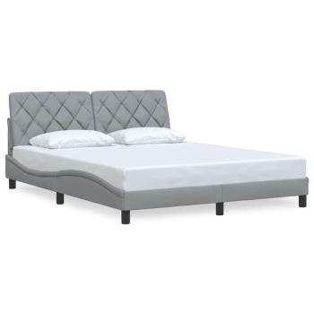 Bettgestell ohne Matratze Hellgrau 160x200 cm Stoff