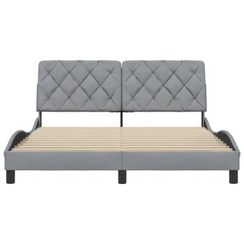Bettgestell ohne Matratze Hellgrau 160x200 cm Stoff