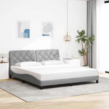 ARDEBO.de - Bettgestell ohne Matratze Hellgrau 180x200 cm Stoff