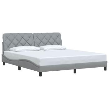 Bettgestell ohne Matratze Hellgrau 180x200 cm Stoff