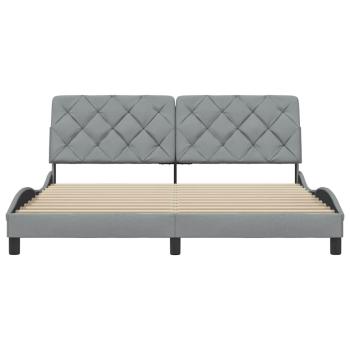 Bettgestell ohne Matratze Hellgrau 180x200 cm Stoff