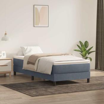 ARDEBO.de - Boxspringbett ohne Matratze Dunkelgrau 100x220 cm Samt