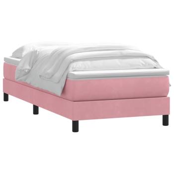 Boxspringbett mit Matratze Rosa 80x220 cm Samt