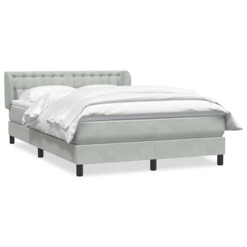 Boxspringbett mit Matratze Hellgrau 160x210 cm Samt