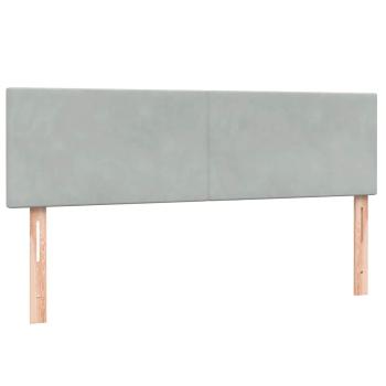 Boxspringbett mit Matratze Hellgrau 160x210 cm Samt