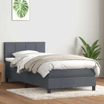 ARDEBO.de - Boxspringbett mit Matratze Dunkelgrau 80x220 cm Samt