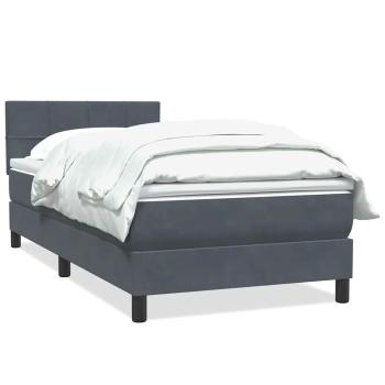 Boxspringbett mit Matratze Dunkelgrau 80x220 cm Samt