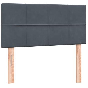Boxspringbett mit Matratze Dunkelgrau 80x220 cm Samt