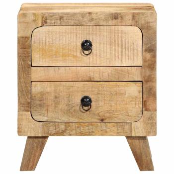 Nachttisch 2 Stk. 40x32x46 cm Raues Massivholz Mango