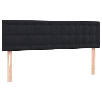Boxspringbett mit Matratze Schwarz 160x210 cm Samt