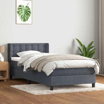 ARDEBO.de - Boxspringbett mit Matratze Dunkelgrau 80x220 cm Samt