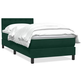 Boxspringbett mit Matratze Dunkelgrün 80x220 cm Samt