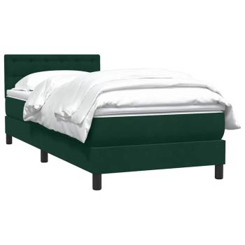 Boxspringbett mit Matratze Dunkelgrün 80x220 cm Samt