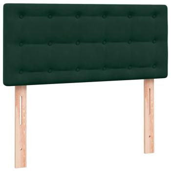 Boxspringbett mit Matratze Dunkelgrün 80x220 cm Samt