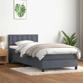 ARDEBO.de - Boxspringbett mit Matratze Dunkelgrau 80x210 cm Samt