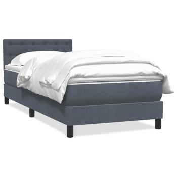 Boxspringbett mit Matratze Dunkelgrau 80x210 cm Samt