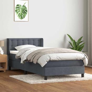 ARDEBO.de - Boxspringbett mit Matratze Dunkelgrau 80x210 cm Samt