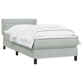 Boxspringbett mit Matratze Hellgrau 80x210 cm Samt