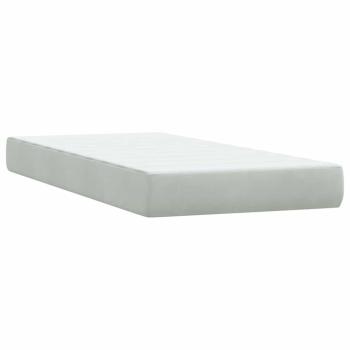 Boxspringbett mit Matratze Hellgrau 80x210 cm Samt