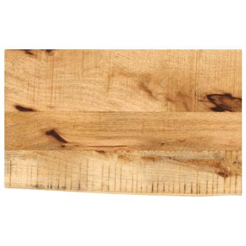 ARDEBO.de - Tischplatte 60x30x2,5 cm Baumkante Massivholz Raues Mangoholz