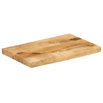 Tischplatte 60x30x2,5 cm Baumkante Massivholz Raues Mangoholz