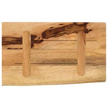 Tischplatte 60x30x2,5 cm Baumkante Massivholz Raues Mangoholz