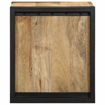Nachttische 2 Stk. 40x35x40 cm Raues Mango-Massivholz